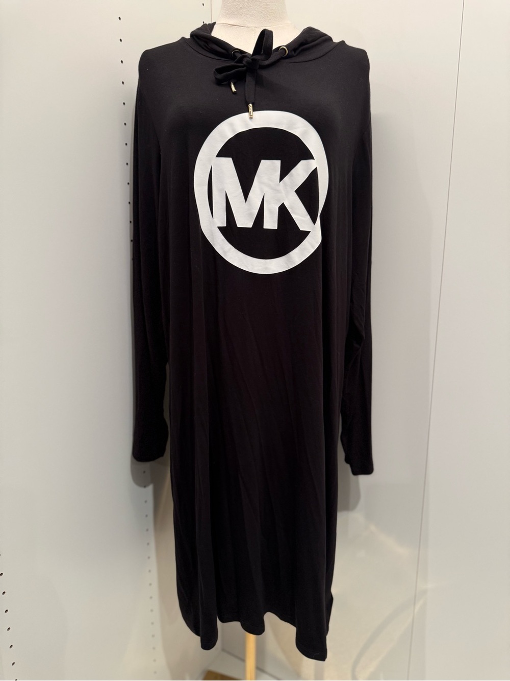 Michael Kors Black LONG Hooded Logo Dress